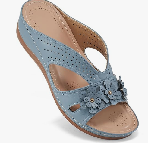Women's Slip-On Wedge Sandals with Memory Foam