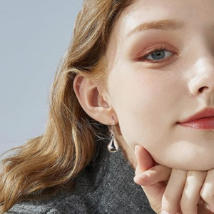 Sterling Silver Teardrop Leverback Earrings for Women Girls Waterdrop